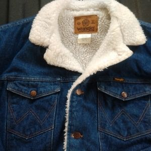 Vintage Wrangler Sherpa Lined Denim Trucker Jacket
